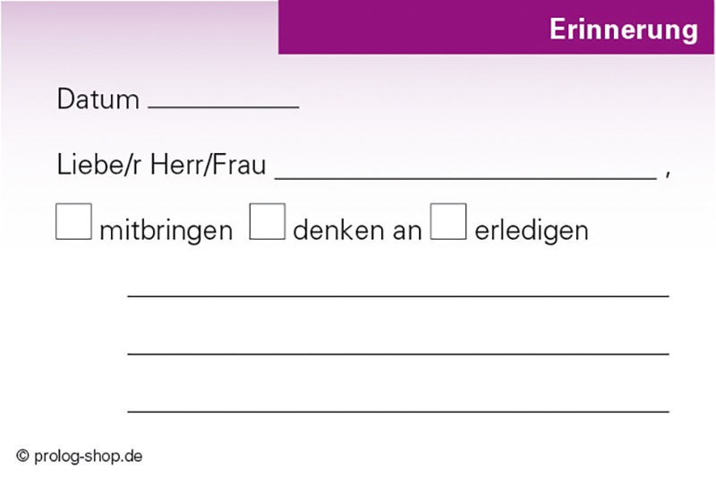 Planungs-Karten: Erinnerung